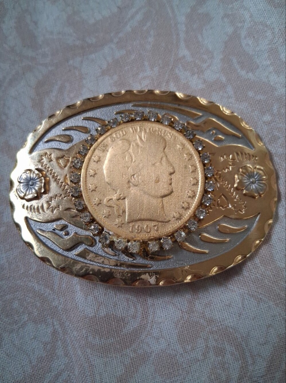 Barber Half Dollar Belt Buckle